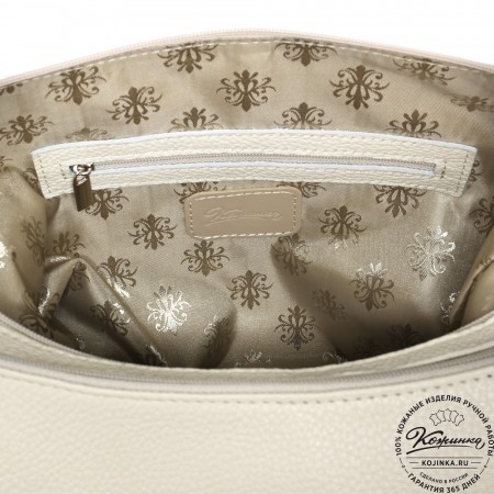  Женская кожаная сумка-трансформер "Ливадия" (бежевая)